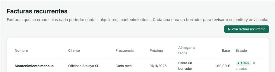 Facturas que se repiten